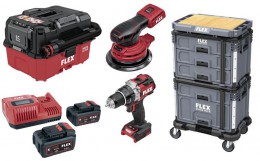 Flex Bundle Offer of 3 18V Cordless Tools & Stack Pack 4Pc Kit + 2 x 5.0Ah Batteries & Charger Set Worth �199.00 &pound;1,149.00